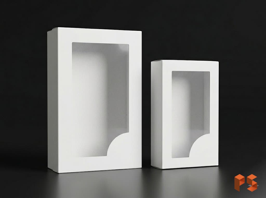 Caja para Bombon 1/4 Blanco BT C/Visor 17,4x9,2x3 cm
