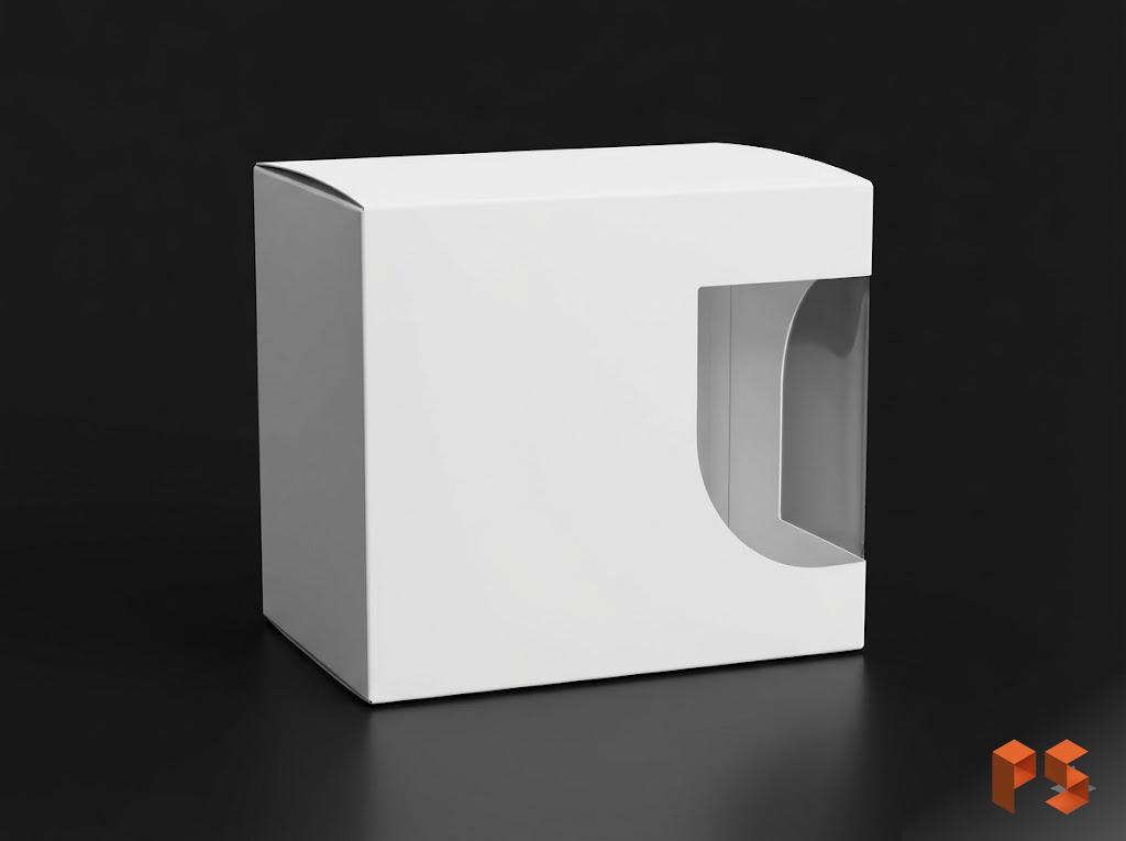 Caja para Taza Cartulina con visor 12x8,5x11 cm